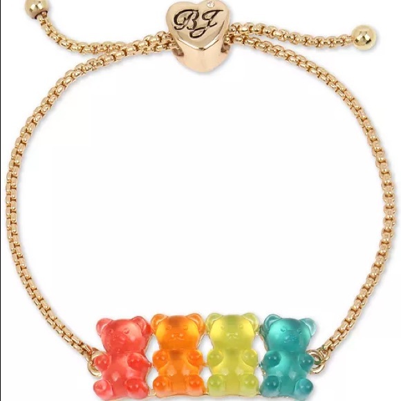 Gold-Tone Multicolor Gummy Bear Slider Bracelet - Picture 2 of 5